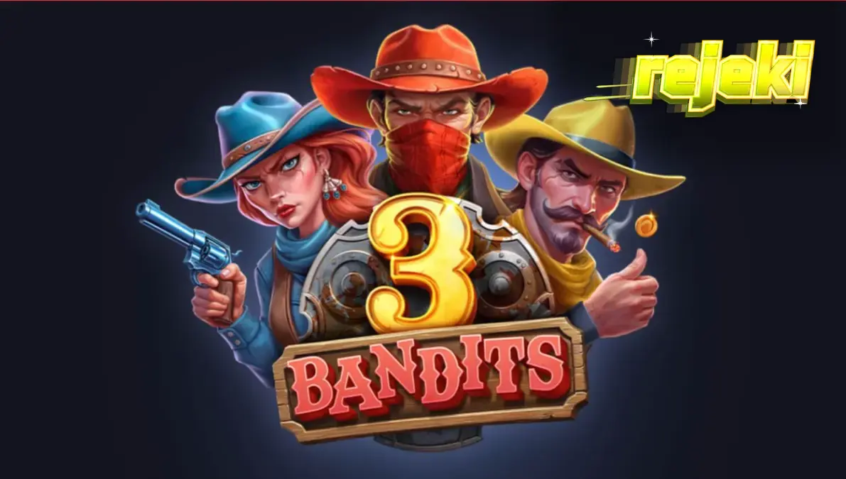 Tampilan visual slot 3 Bandits dengan tema Wild West yang penuh warna